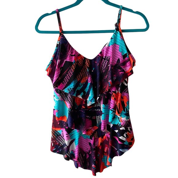 Magicsuit by Miraclesuit Women's Tankini Top Size 12 - Picture 1 of 7